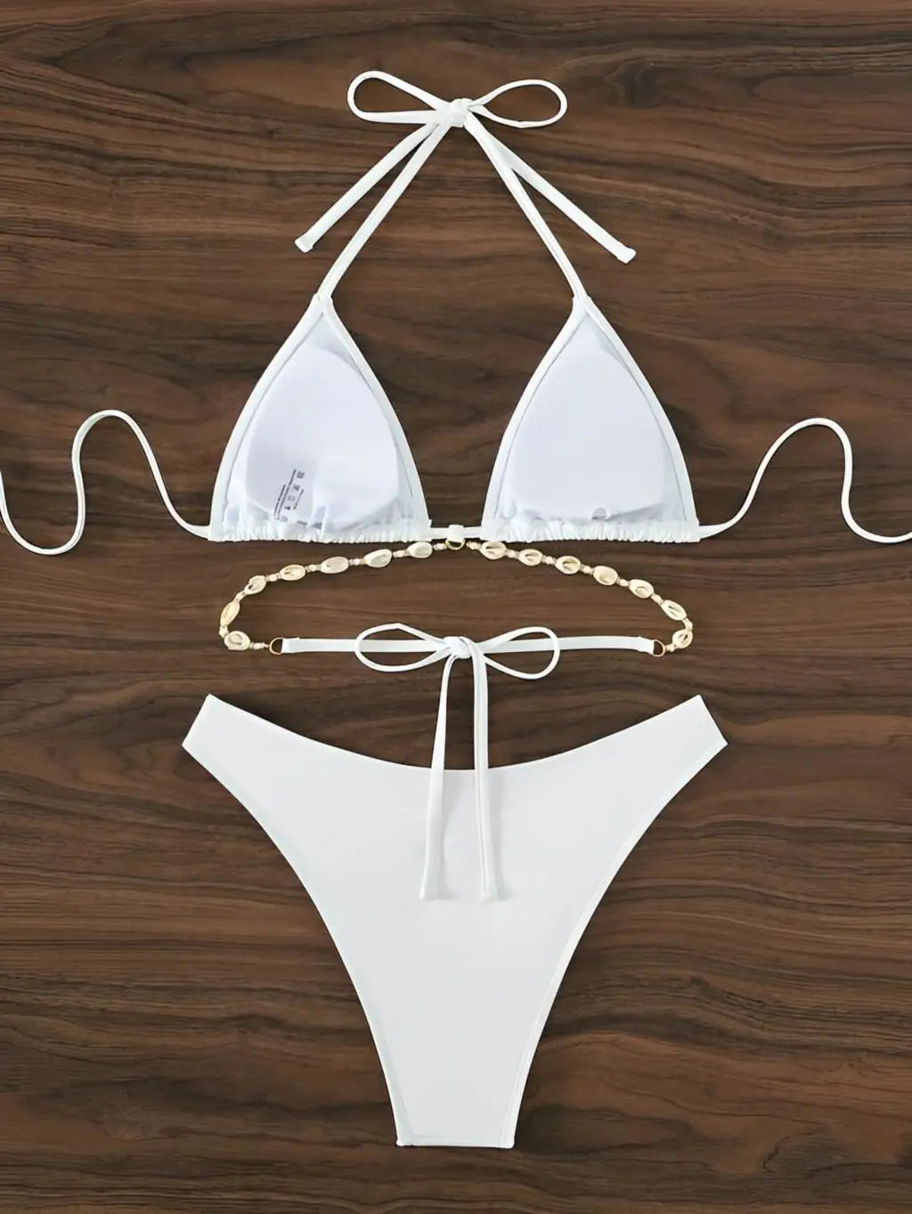 Triangle Bikini with Shell Decoration